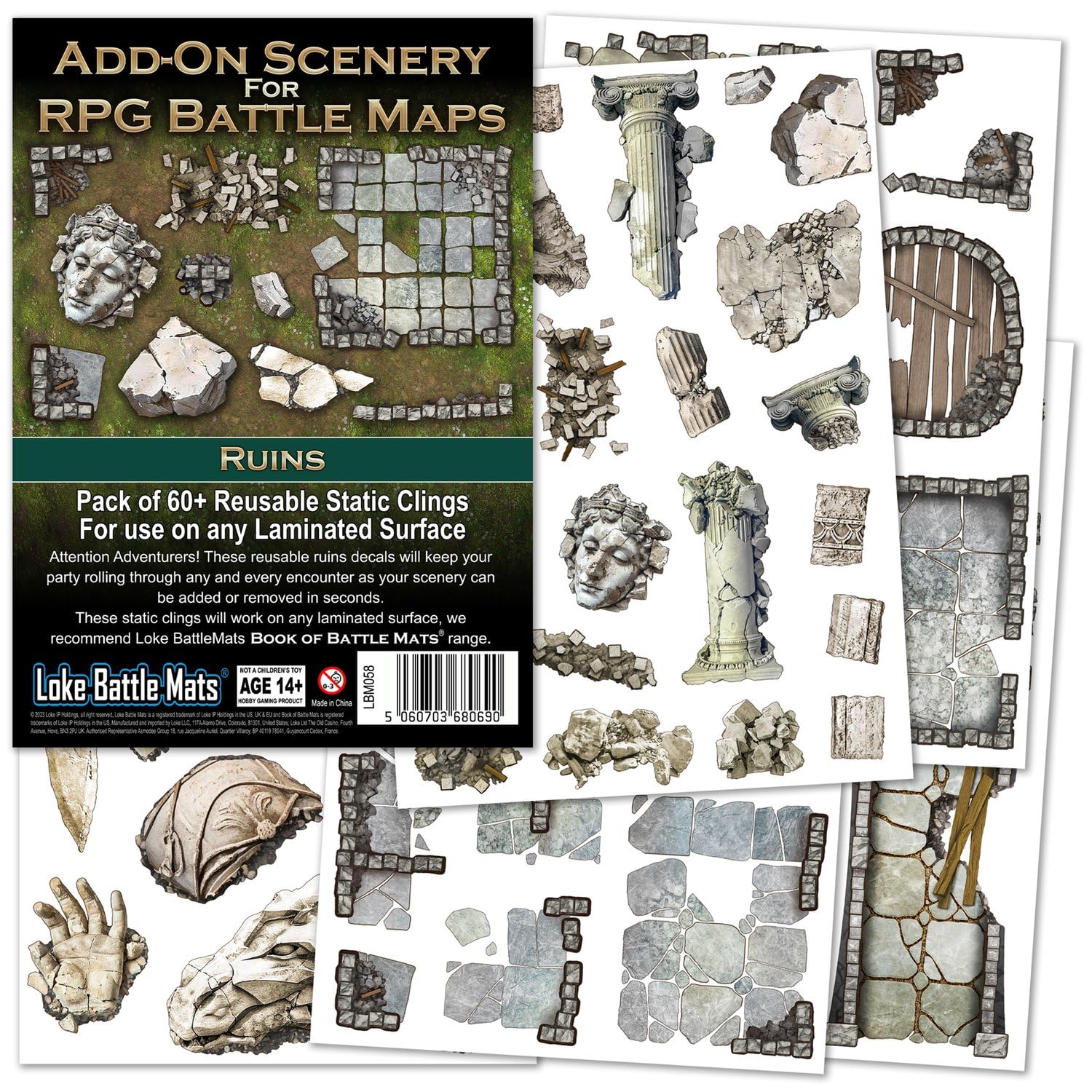 Loke Battlemats | Add On Scenery for RPG Maps Ruins | RPG | Accessory | Ages 14+ | English