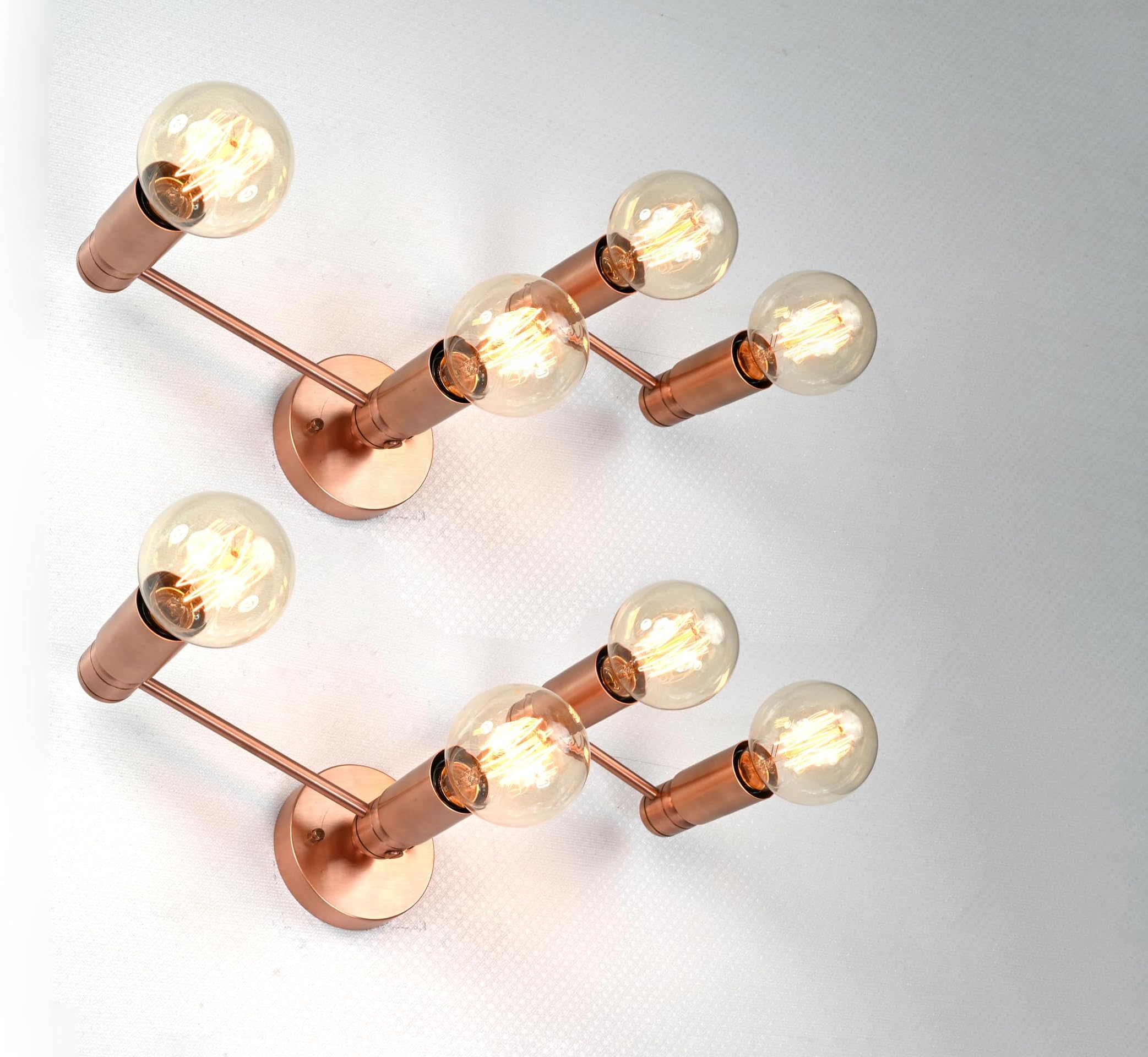 Nautical 4 Bulb Lamp – Brass Wall Lighting Fixture - Sconce Wall Light with E-26 Screw-in Bulbs in Custom Finish (Set of 2)