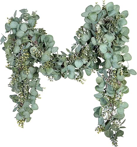 Ouddy Decor Eucalyptus Garland 6.56 Ft Lush Silver Dollar Leaves