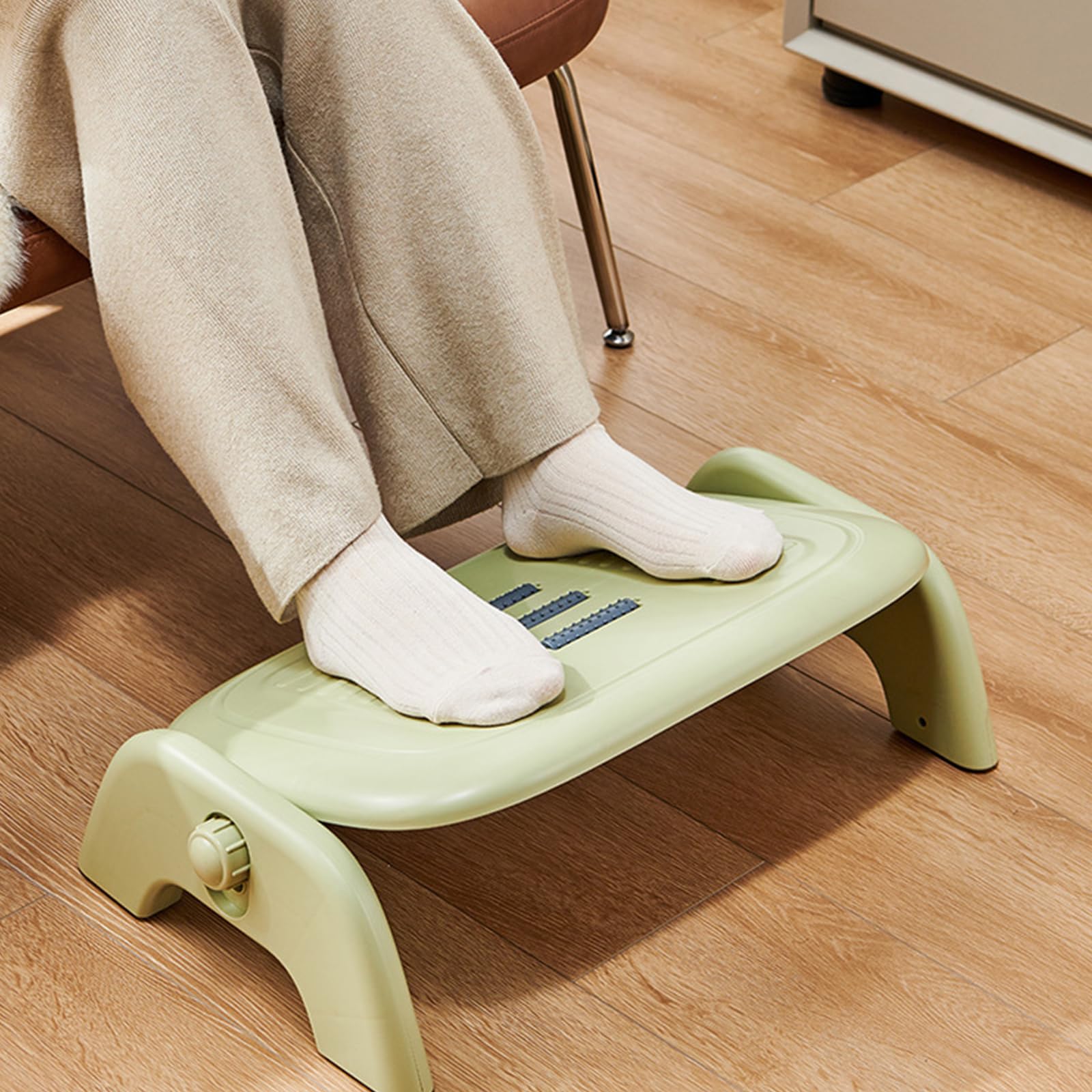 Poggiapiedi regolabile per posto di lavoro - Poggiapiedi ergonomico in ABS + PP, 50 x 30 x 14 cm in 4 colori - Per un maggiore comfort in ufficio e in casa (bianco crema)