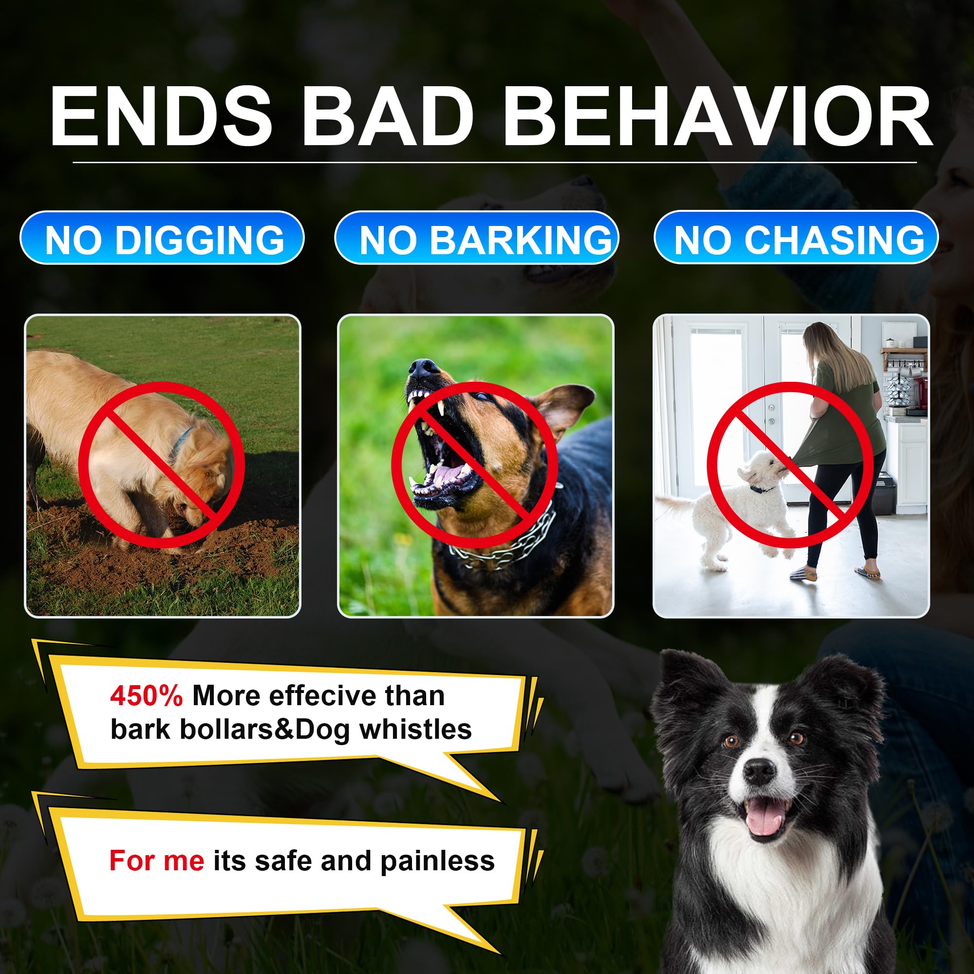 Dispositif Anti-aboiement et Silencieux pour Chien Voisin à 3 Niveaux, Dispositif Anti-aboiement, dispositifs d'arrêt d'écorce à ultrasons, contrôle des aboiements de Chien, dissuasif extérieur des