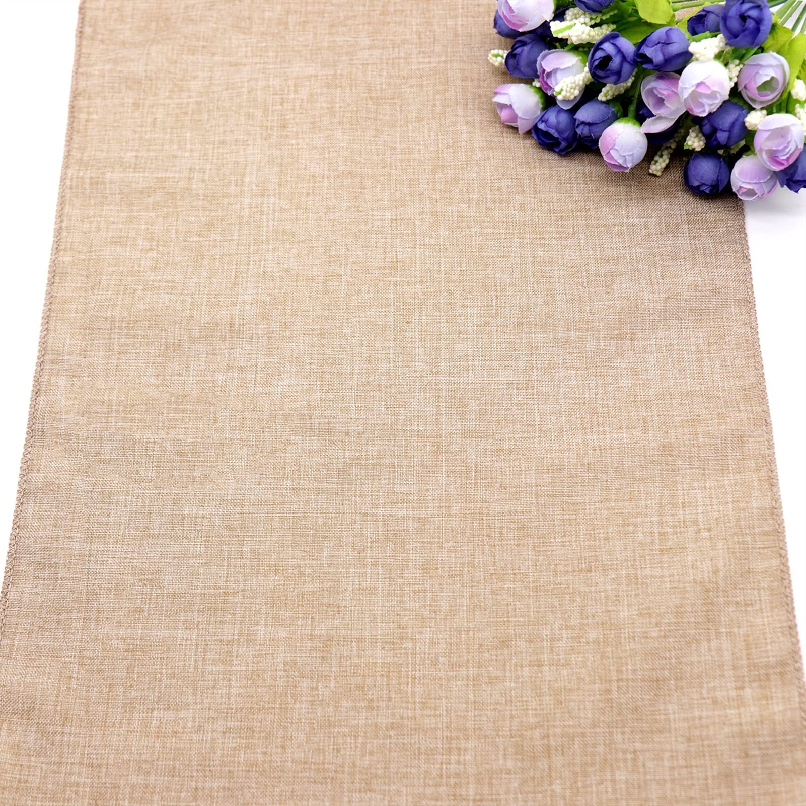 Runner da Tavolo Rustico in Finto Lino Runner da Tavolo Moderno for la casa, Feste, Decorazioni Natalizie Camino De Mesa Navidad Decoración Vacanze, pasti, Occasioni Speciali /632(Khaki)