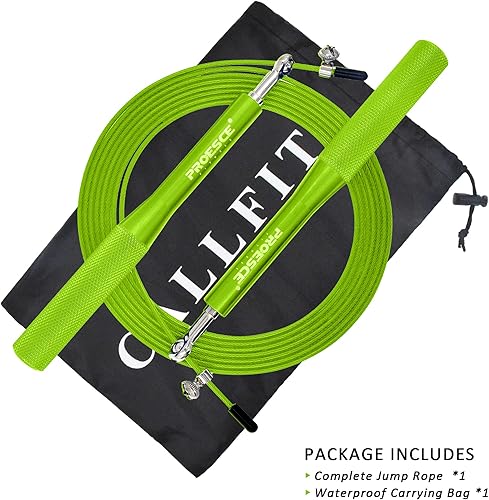 Miniatura 2 de Cuerda de saltar de alta velocidad, rodamiento doble giratorio de 360, ajustable, mango de aluminio antideslizante, cuerda de saltar para fitness,