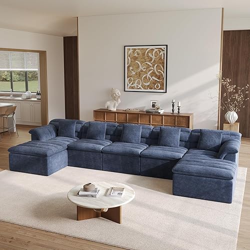 Miniatura 51 de Sofá Seccional Cloud de 51", Sofá Modular Moderno con Asiento Profundo, Cómodo Sofá Individual Comprimido, Sofás Tapizados de Pana para Sala