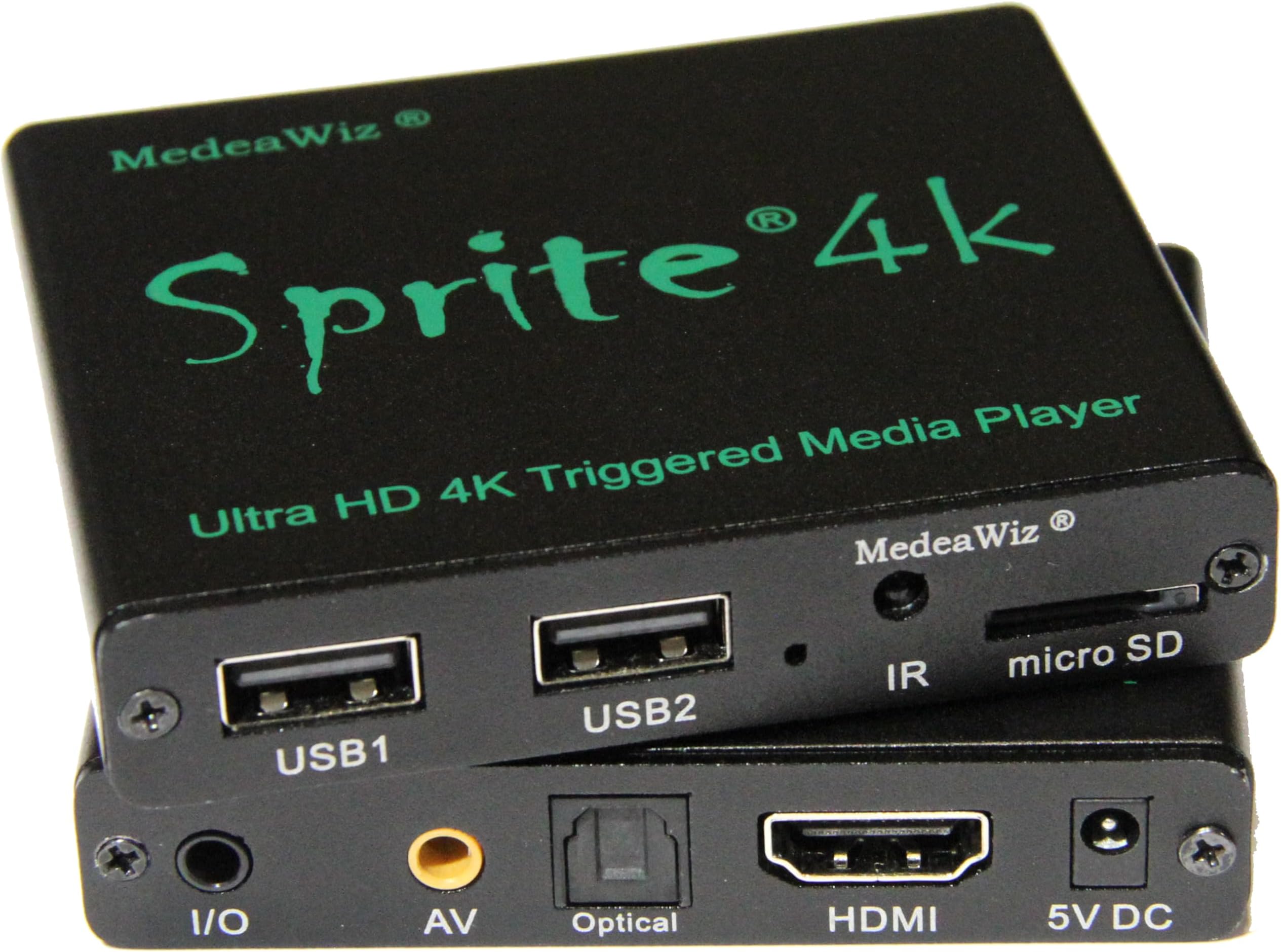 DV-S4 Looping 4K Media Player, HDMI, NTSC, PAL, USB, RCA, 2x Ports, Black, Compatible with Television, Projector, Monitor, Personal Computer
