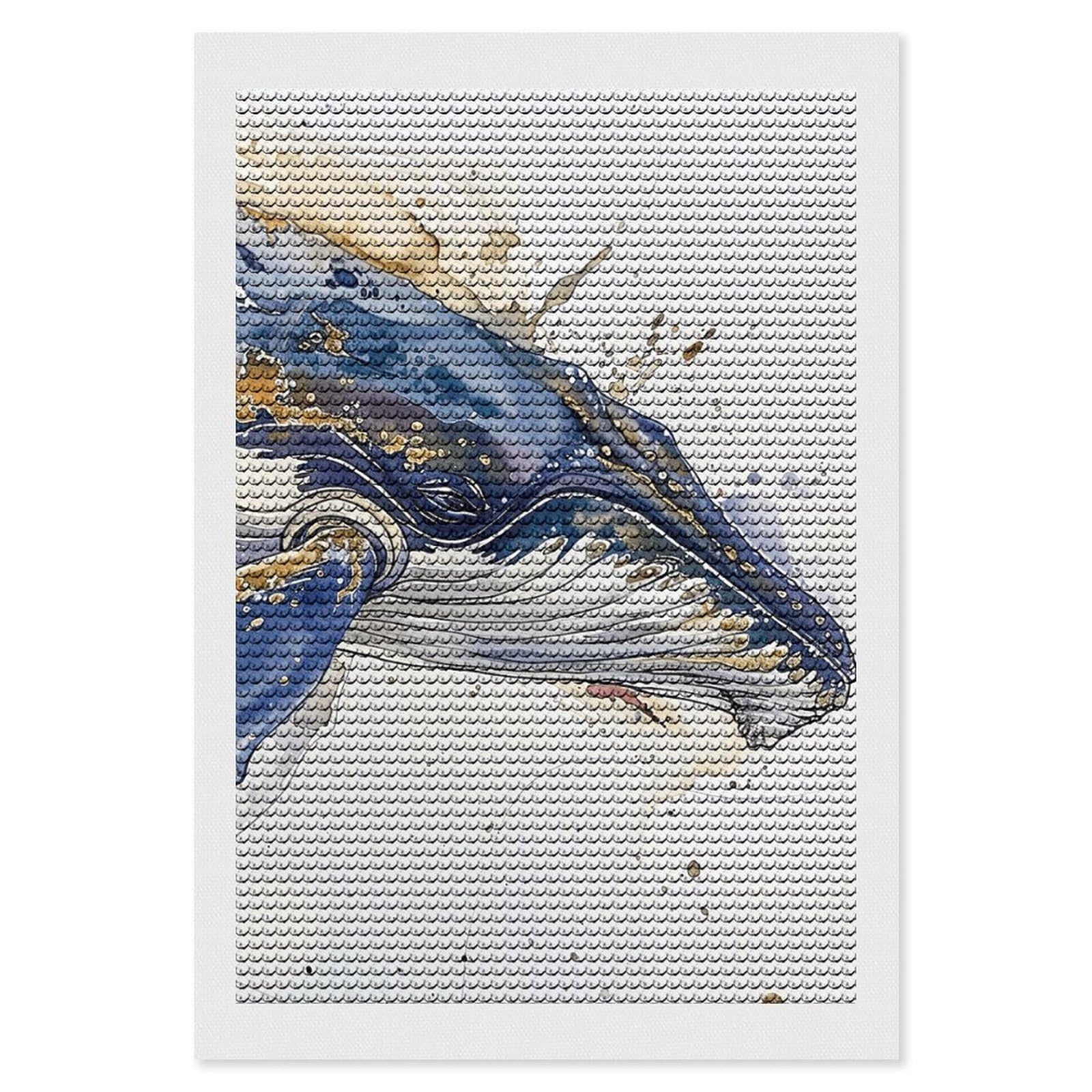 NONHAI Diamond Painting Kits for Adults - DIY Diamond Art Kits for Beginners - Full 5D Paint Drill Diamond Dots Paintings- A Picture of A Whale Diamonds Pictures Gem Art and Craft Wall Decor 8"x12"