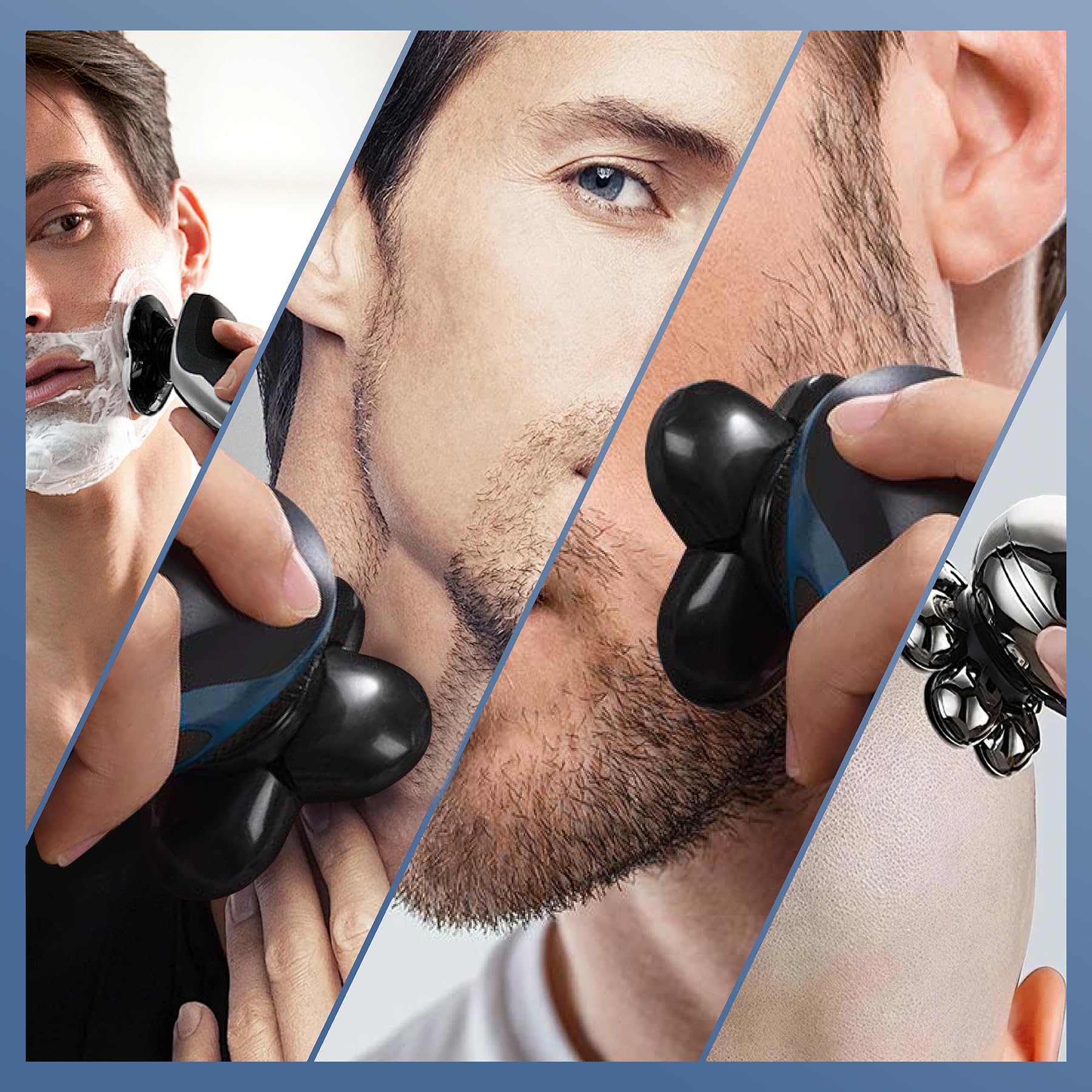 8 Pezzi Teste di Ricambio Lame di Ricambio Testa di Rasatura Compatibile con Pitbull Skull Shaver Rasoio Elettrico Barba Per Rasoio Baldo Uomini