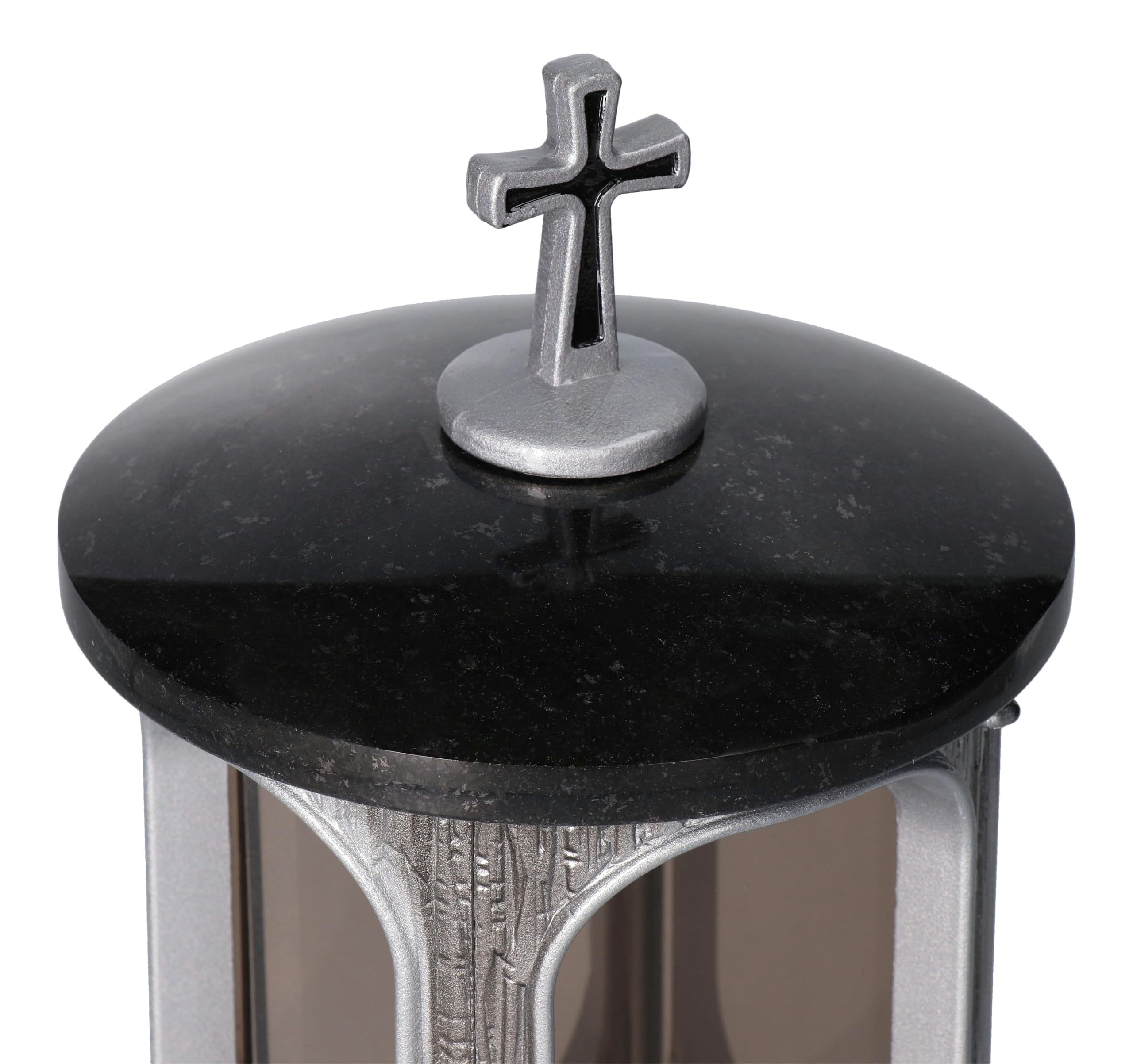 Stylish Grave Lantern Elegant Granite Swedish Black Height 27 Cm - View #2