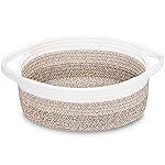 ABenkle Small Basket with Handles - Decorative Durable Rope Woven Storage Bin Shelf Storage Organizer Cube, Easter Baby Gift Basket, 12x8x5