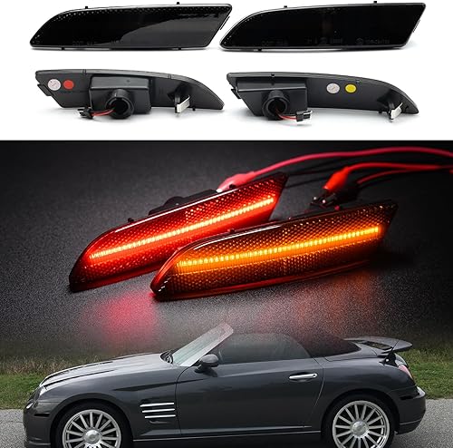 Miniatura 3 de NSLUMO Luces LED de marcador lateral de repuesto para Chrysler Crossfire ámbar delantera y trasera de 2004 2005 2006 2007 2008 Chrysler Crossfire