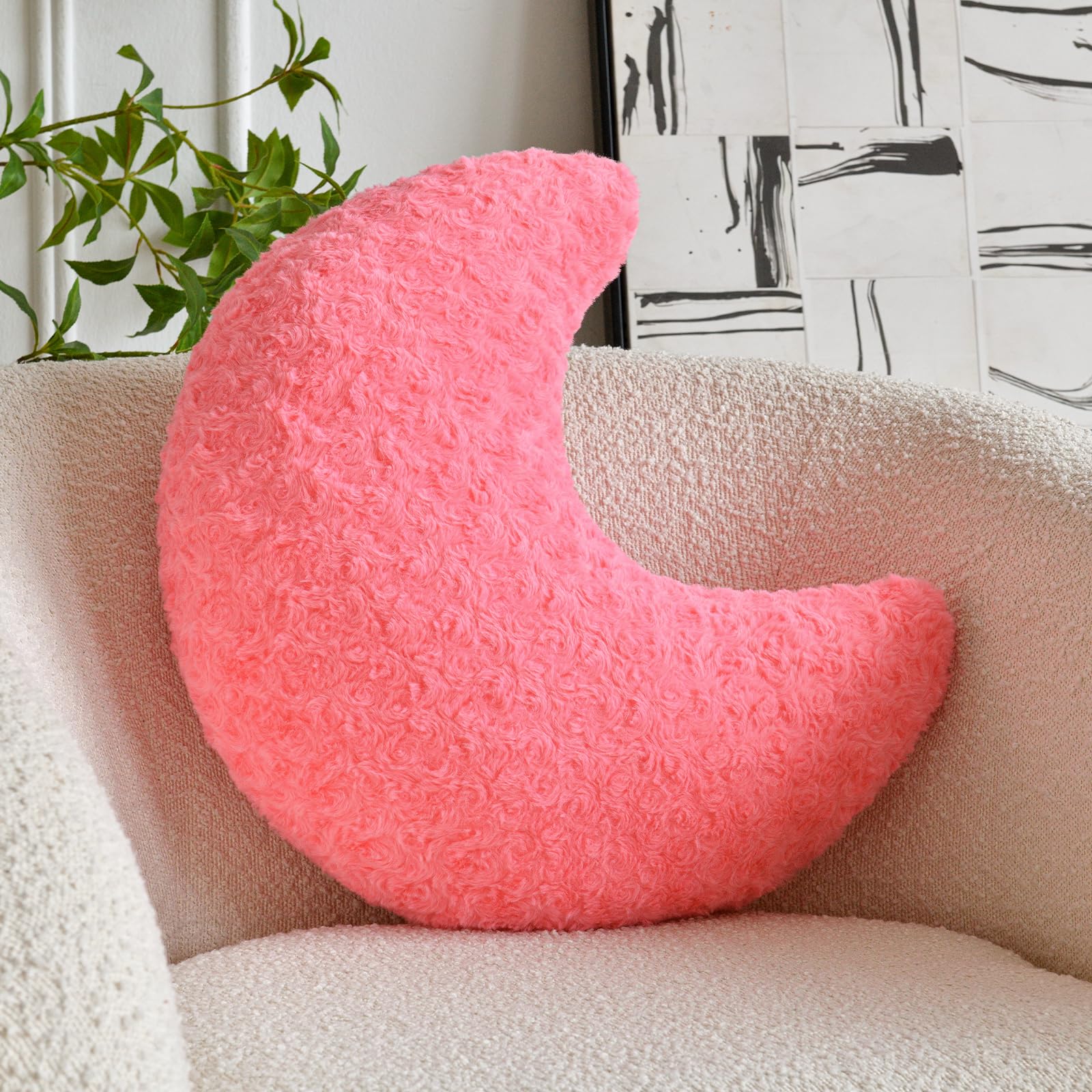 Amazon.com: ZCNYCLAM Moon Shaped Pillow with Soft Faux Fur