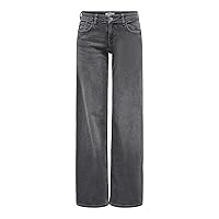 ONLY Onljudy LW Wide Leg DNM Tai Jeans, Grigio Denim