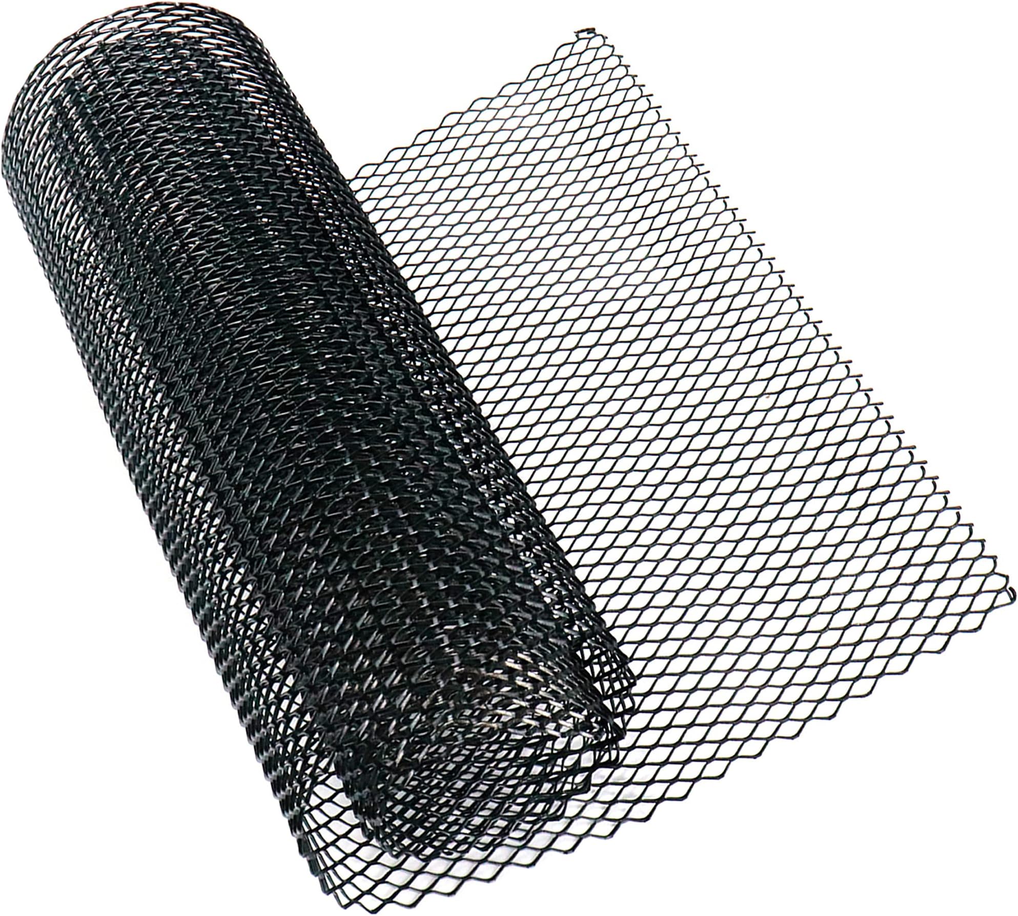 40 x 13 inch Car Grill Mesh Sheet, Black Painted Aluminum Alloy Multifunctional Grille Mesh Roll, 6 x 12 mm Hexagon-Shape Grids