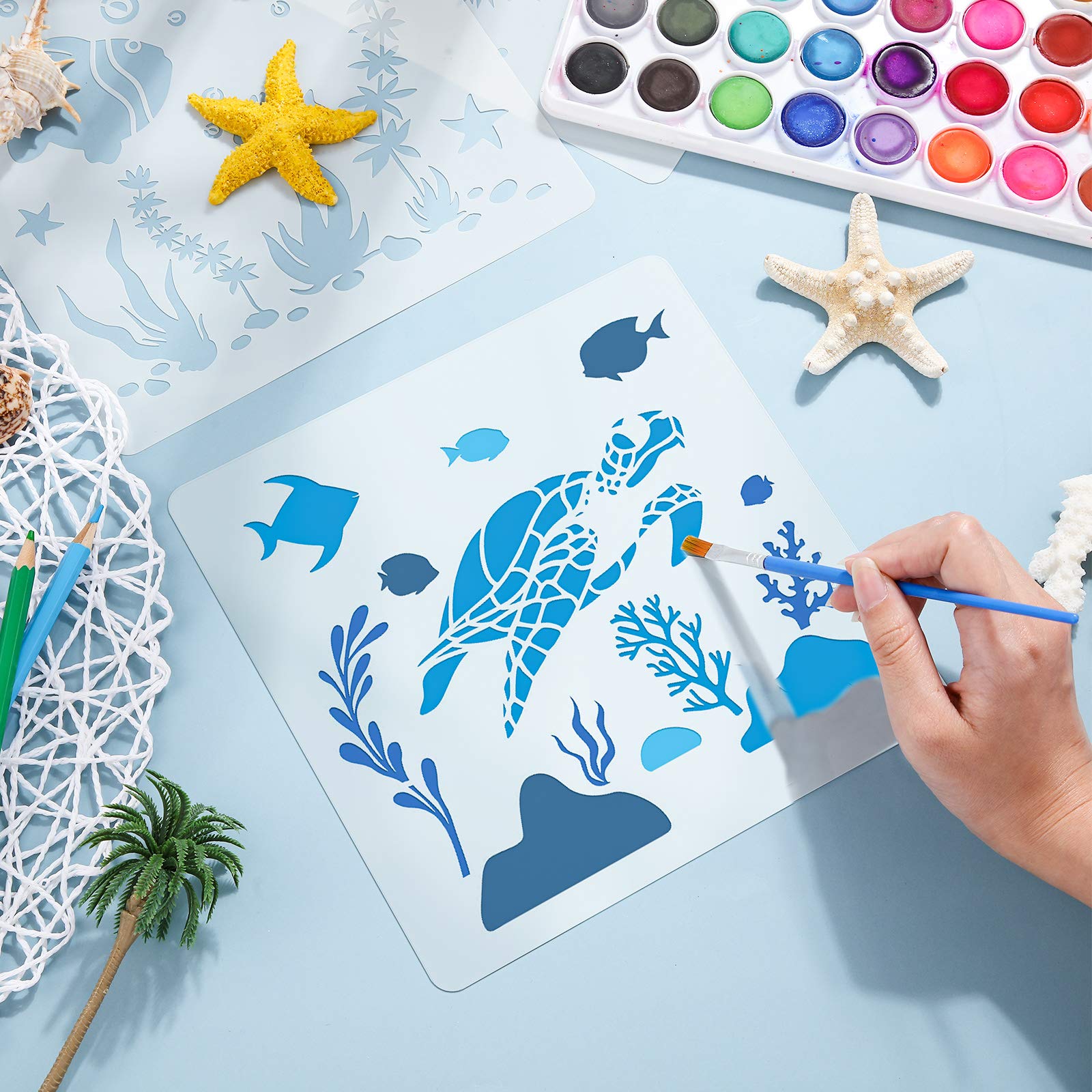 タイムーセル‼️】海の生き物の絵 【B2サイズ 自作】 kimie gangi「海