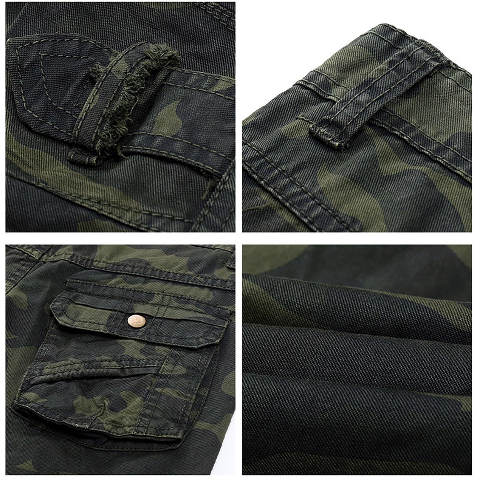 Generisch Pantaloni cargo da uomo mimetici: pantaloni outdoor con molte tasche, pantaloni sportivi leggeri da jogging con polsini, resistenti all'abrasione, pantaloni da lavoro classici e comodi, per