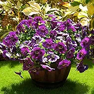 Fanfantoey Artificial Flowers for Outdoors,UV Resistant Fake Flowers Silk Pansy for Outside Porch Yard Patio Home Decor