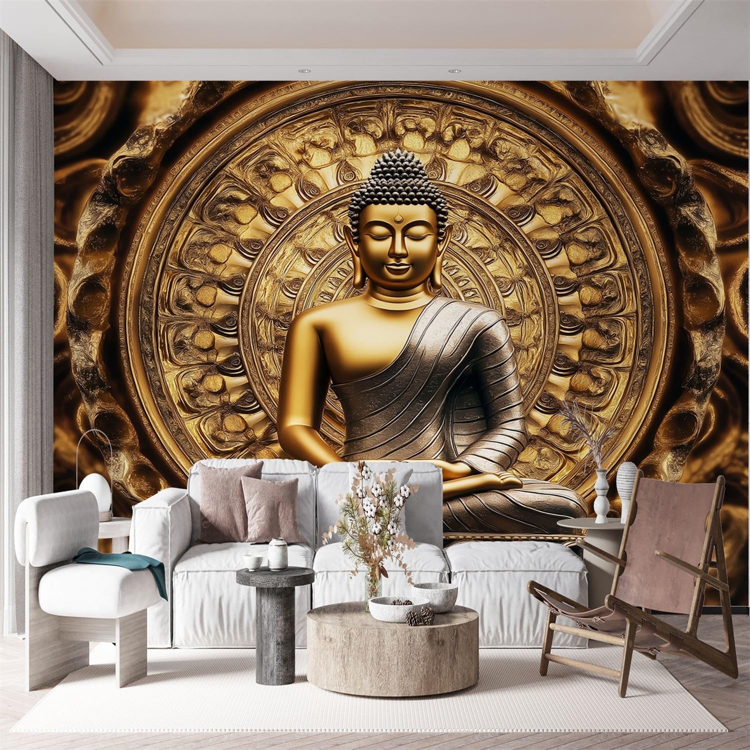 Carta da Parati Arte Della Meditazione Murales Fotografici 300L x 210A cm, Carta da Parati Surrealismo Fotografia Meditazione per Soggiorno Cameretta dei Bambini - Murale Panorama Effetto 3D