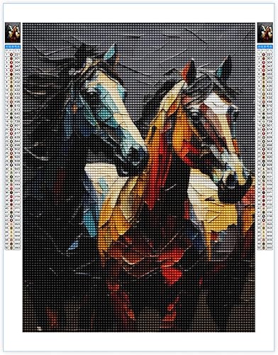 Miniatura 9 de Kit de pintura de diamantes de caballo de unicornio fuerte para adultos, 5D DIY redondo taladro completo punto de cruz, diamantes de imitación de