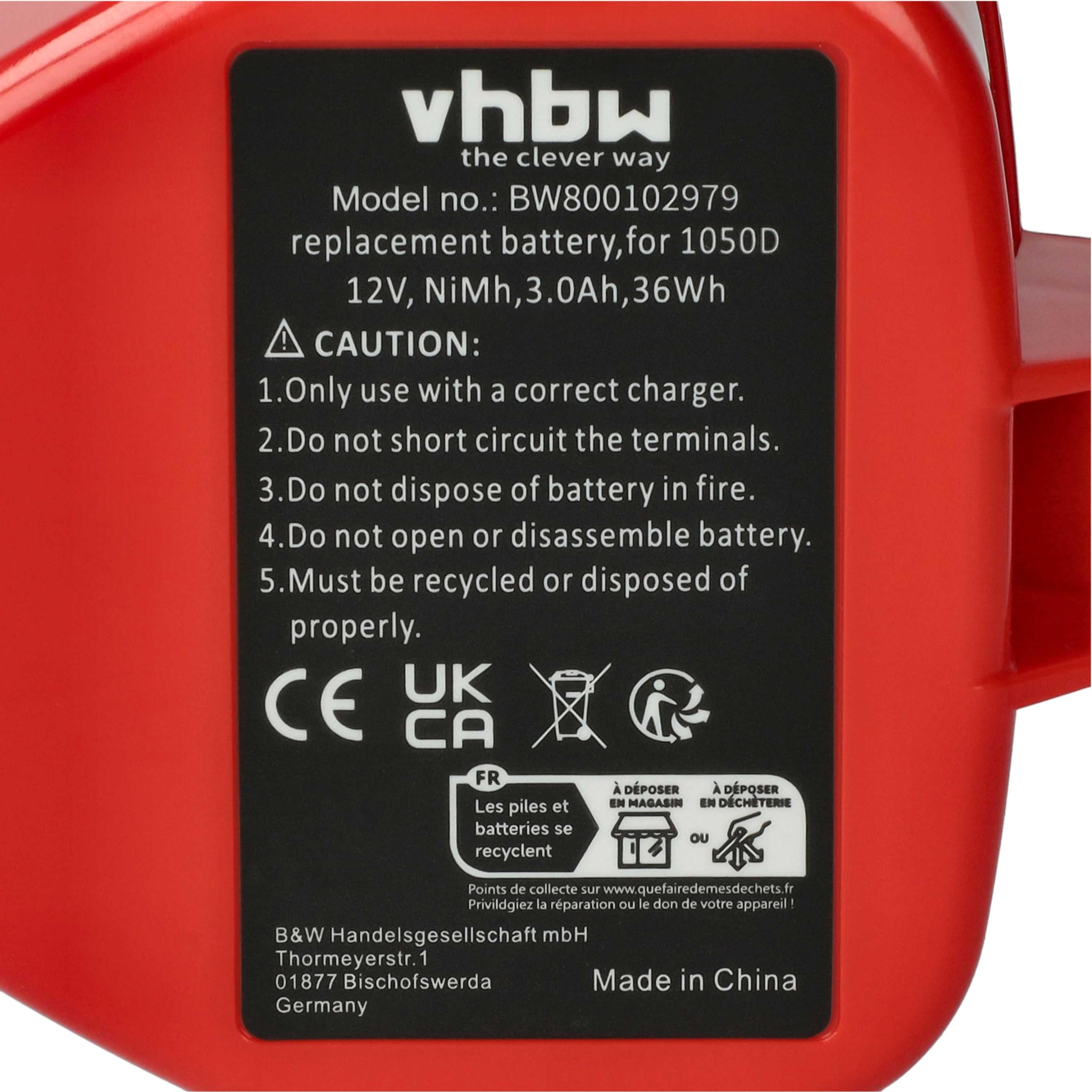 vhbw 2x Batteria compatibile con Makita 6270DWE, 6270DWPE, 6271D, 6271DWAE, 6271DWAET2, 6271DWALE, 6271DWE attrezzi da lavoro (3000mAh NiMH 12V)