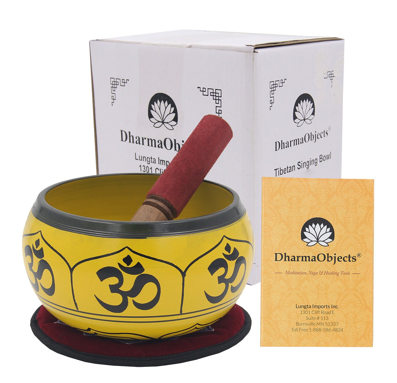 Amazon.com: DharmaObjects Yoga Meditation 6 Inches OM Mantra Singing  Bowl/Pad/Mallet Gift Set (Yellow) : Musical Instruments