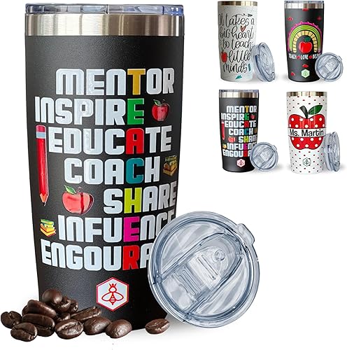 Vaso para profesores con tapa, regalo perfecto para profesores para mujeres, taza de viaje aislada de 20 onzas para profesores, el mejor regalo para