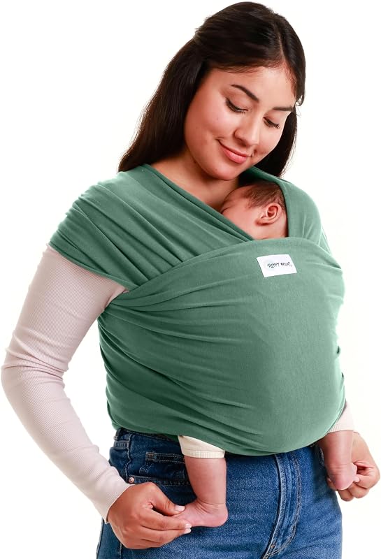 Sleepy Wrap Baby Carrier Wrap for Infants 7-35lbs, Lightweight, Sage Green | Soft & Stretchy Baby Wrap Carrier for Newborns to Toddler, Hip-Healthy, Hands-Free Baby Wearing Wrap for Postpartum Support