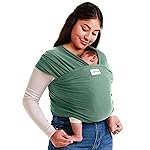 Sleepy Wrap Stretchy Ergonomic Baby Carrier Sling for Newborns to Toddlers - Hands-Free Lightweight Baby Wrap 7-35 lbs (Sage Green)