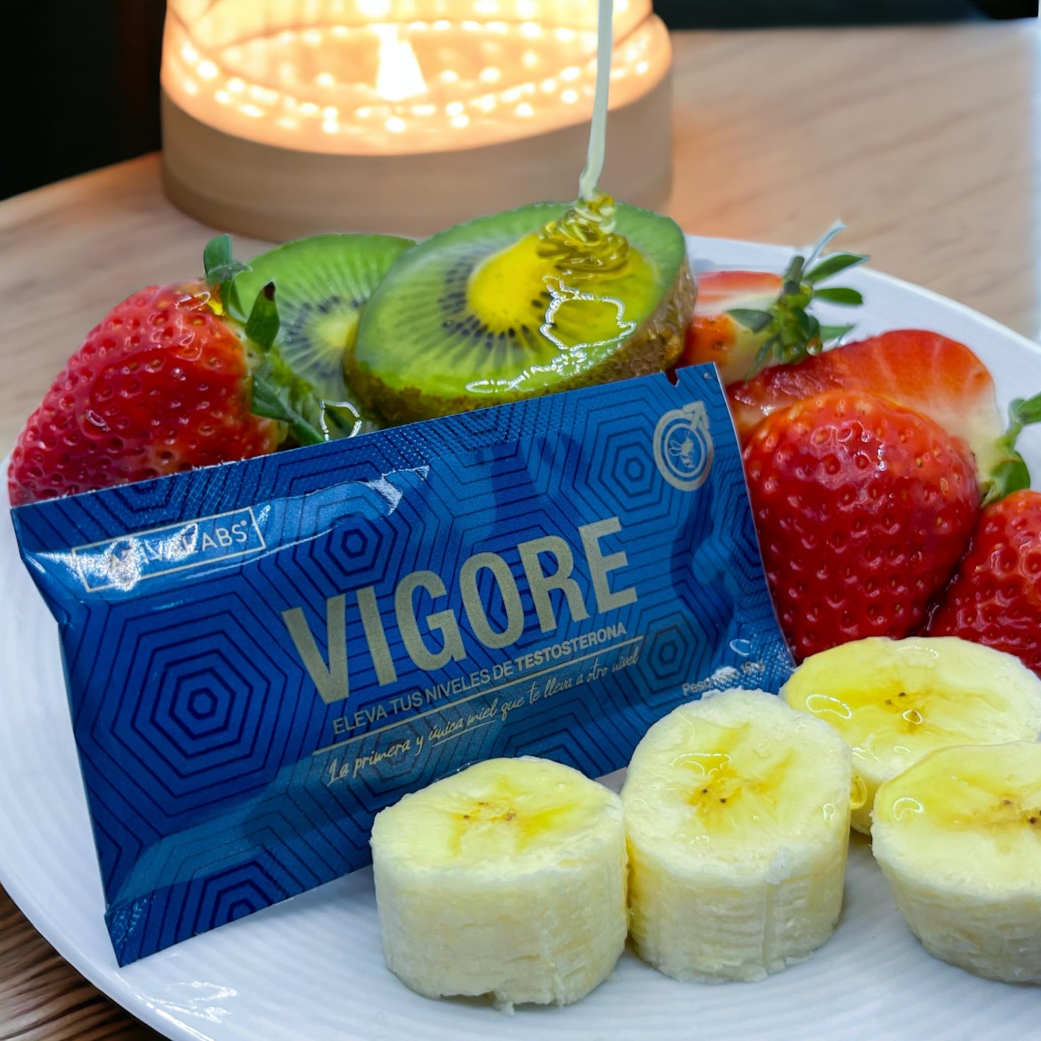 VIGORE POTENCIADOR NATURAL | FUERZA- ENERGIA - RESISTENCIA | MIEL PURA ENRIQUECIDA CON ARGININA, GLICINA, ACIDO FOLICO, NIACINA, VITAMINA B6-B12 (12 Sachets)