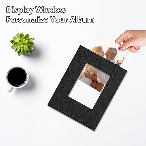 Miniatura 2 de Yopih Álbum de fotos de 4 x 6 pulgadas, 100 bolsillos, álbumes de fotos con cubierta de lino, álbumes de fotos para familia, boda, bebé, libro de