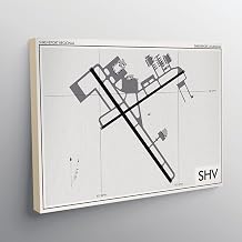 MG Global Hanging Canvas Print of Shreveport Regional Airport Shv 2 | 8x12 12x18 16x24 20x30 24x36 Minimalist Wall Art for Gift | Minimalism Home Office Decor