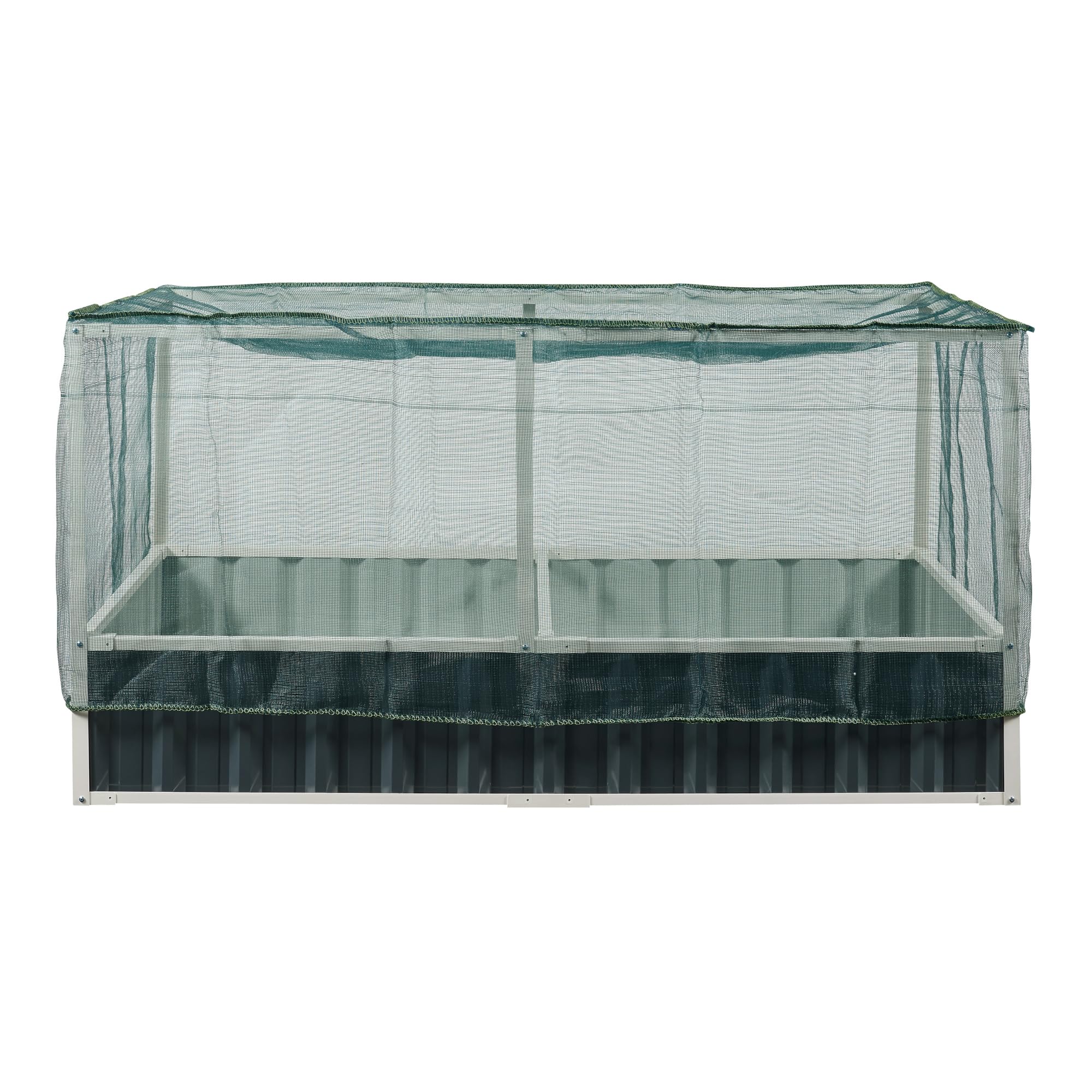 [en.casa] Hochbeet Alblasserdam Blumenbeet mit Abdeckung 174 x 90 x 88 cm Gartenbeet mit Netz Handschuhe Gewächshaus für Garten Metall Kräuterbeet Anthrazit