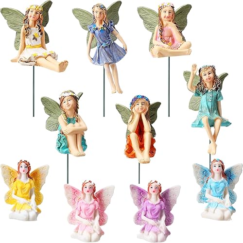 Jetec 10 Pcs Garden Miniatures Fairies Mini Figurine Fairy Accessories