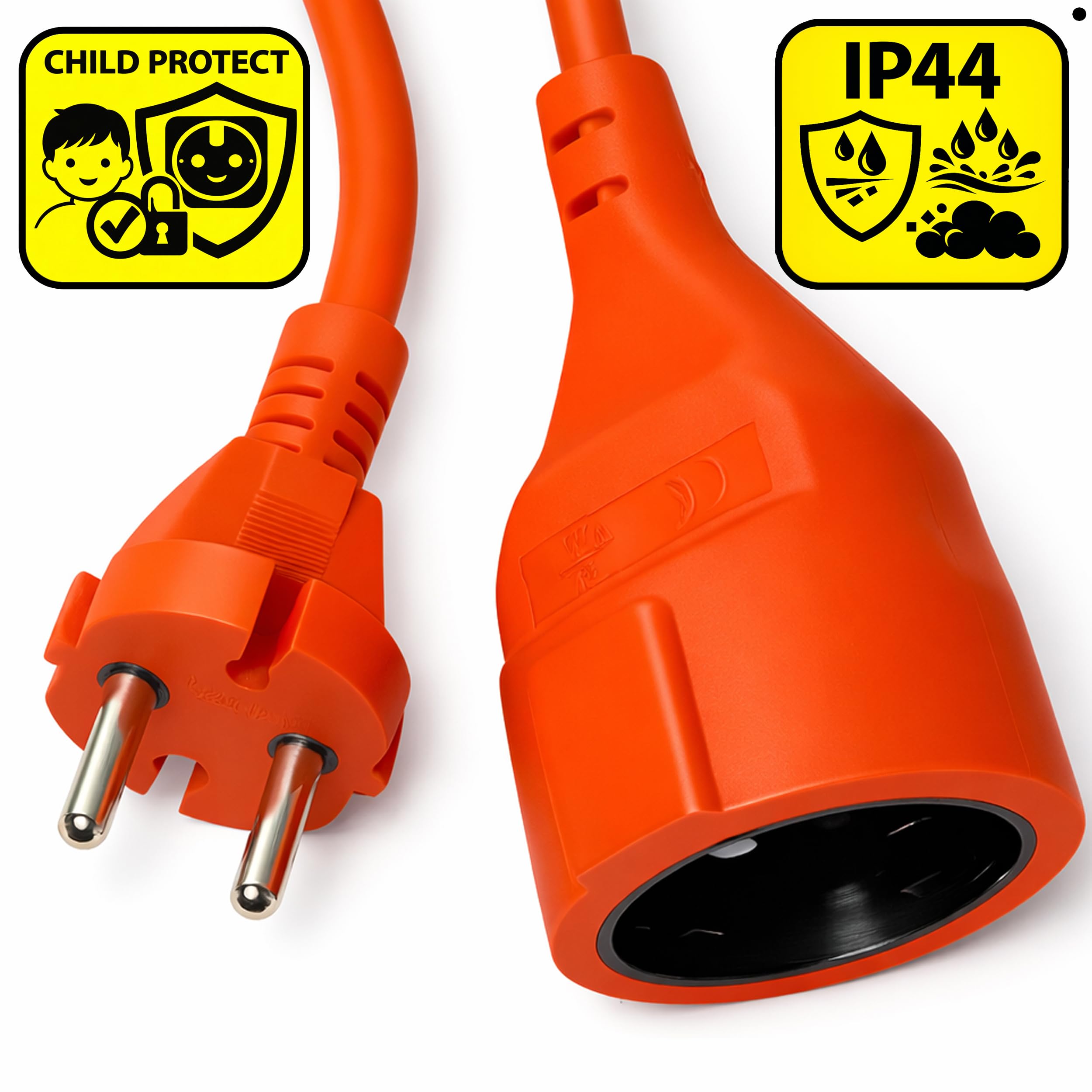 Rallonge Rallonge Enroulée, Câble 2x1mm², 30m, SCHUKO, 1 Prise, Protection IP44, pour Maison, Jardin, Garage et Atelier | Multi-Saisons et Robuste