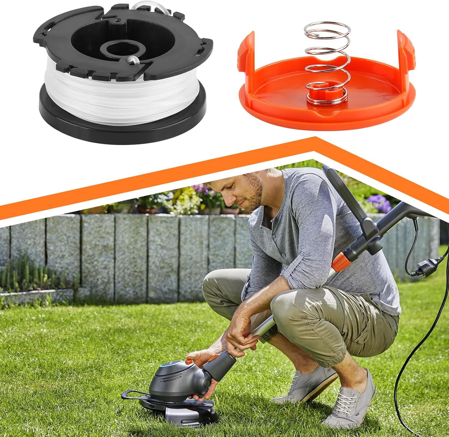 Viabrico 10 Pack AF-100 Replacement Spool Line for Black+Decker - 0.065" Weed Eater String Trimmer Line Spool, 30ft Autofeed Weed Wacker Spool Refill for Black+Decker(8 Spool,2 Cap,2 Spring) - Image 6