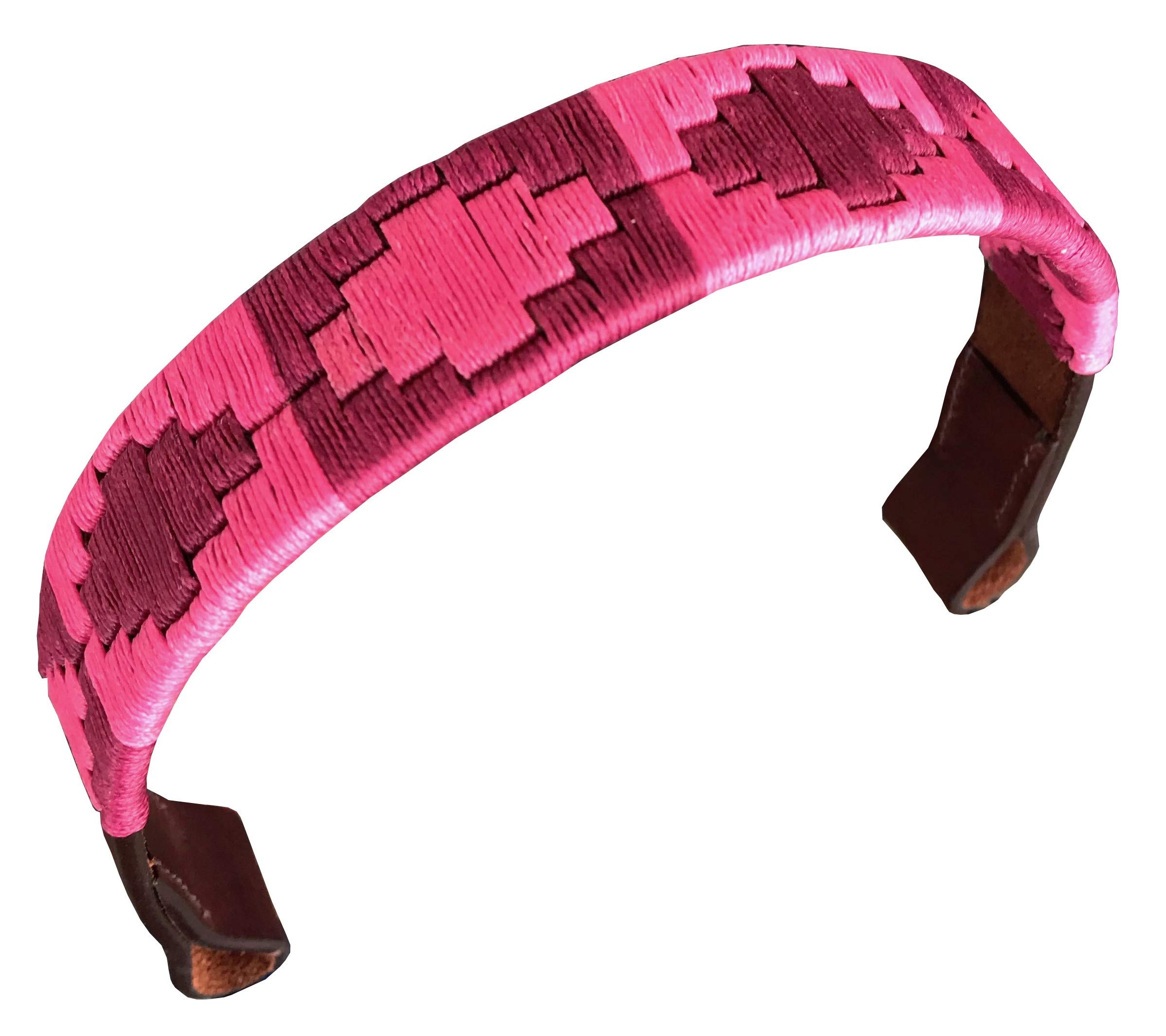 Carlos Diaz Designer Genuine Leather Waxed Embroidered Gaucho Polo Horse Bridle Browband (Cob 15 inches)