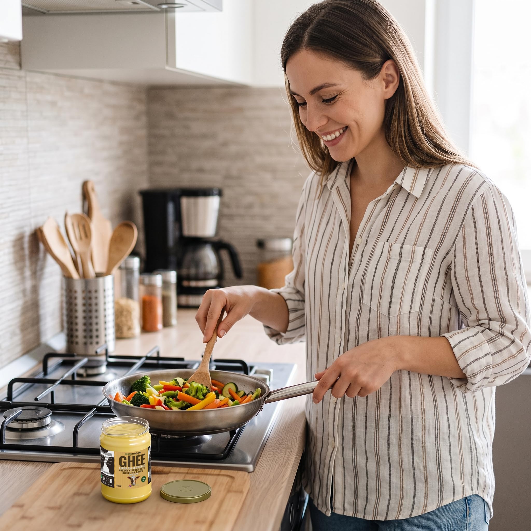 Exponatura Bio-Ghee - Geklärte Butter nach alter ayurvedischer Rezeptur - nur aus der Milch von Weidekühen - laktosefrei, extrem bekömmlich (500 g, Ghee)