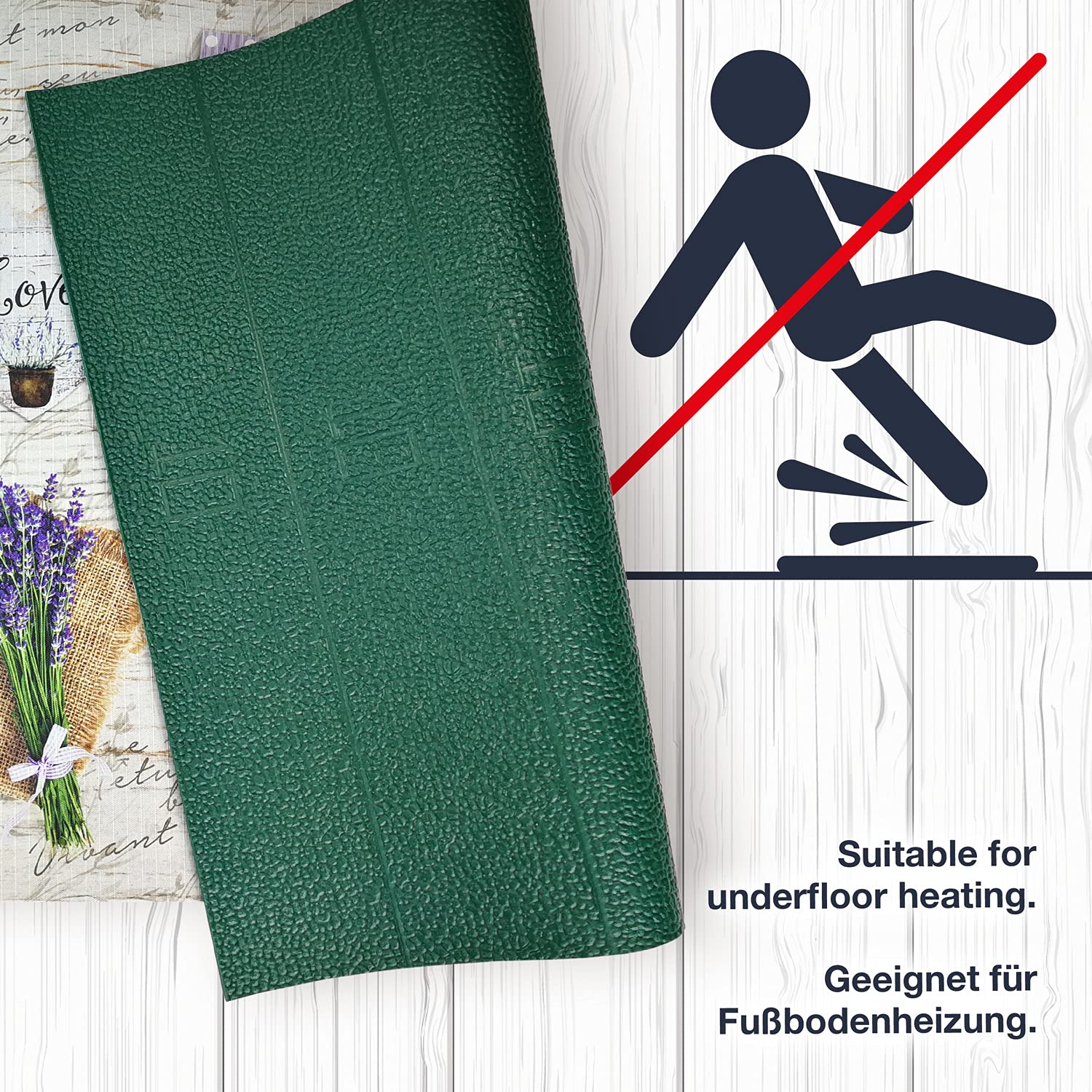 WohnDirect Küchenteppich waschbar 50 x 250 cm - für Innen bis 10m Länge - rutschfest + zuschneidbar - Küchenmatte, Fußmatte, Küchenläufer - leicht abwaschbar