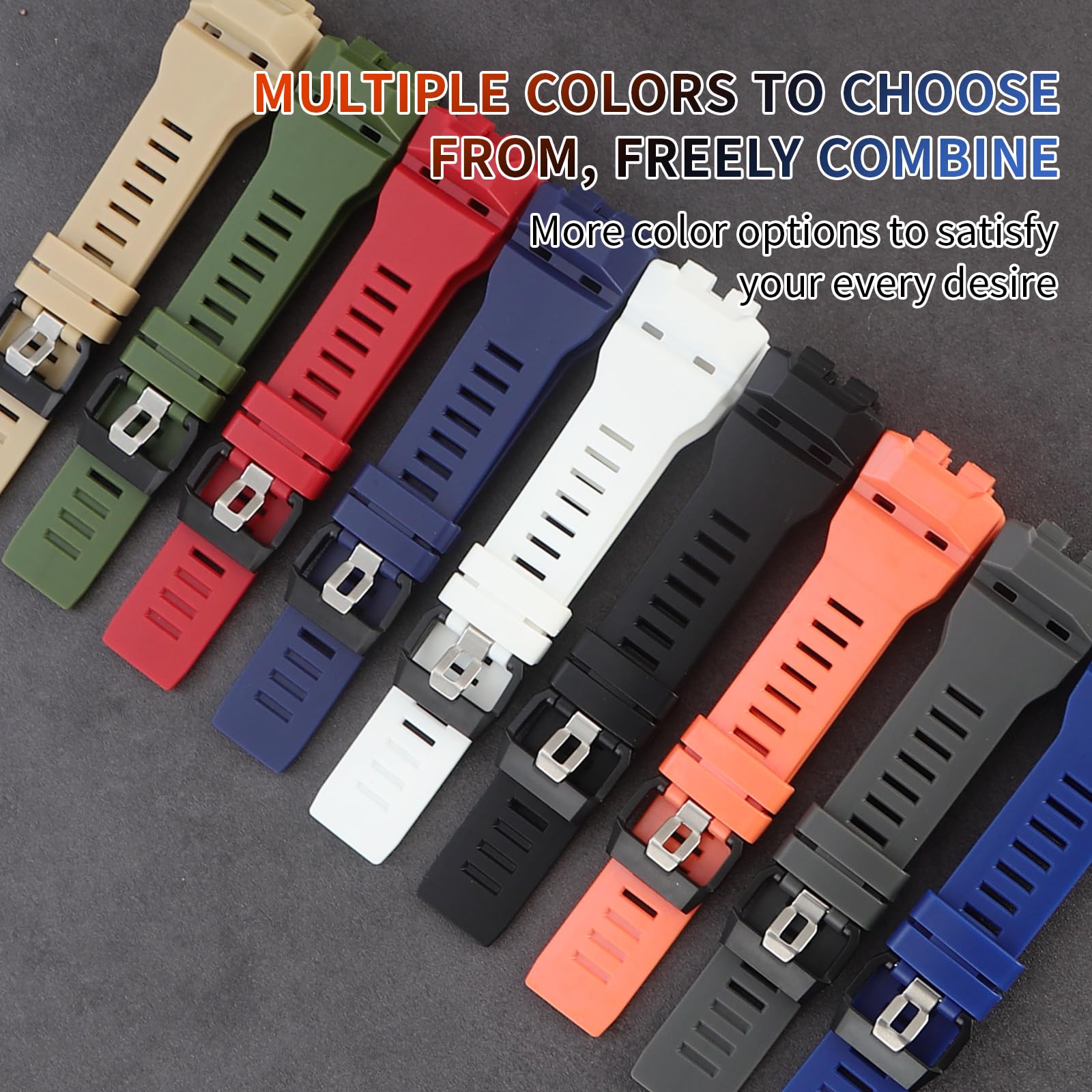 Correa de repuesto de silicona suave para reloj Casio GBD-100 para hombre