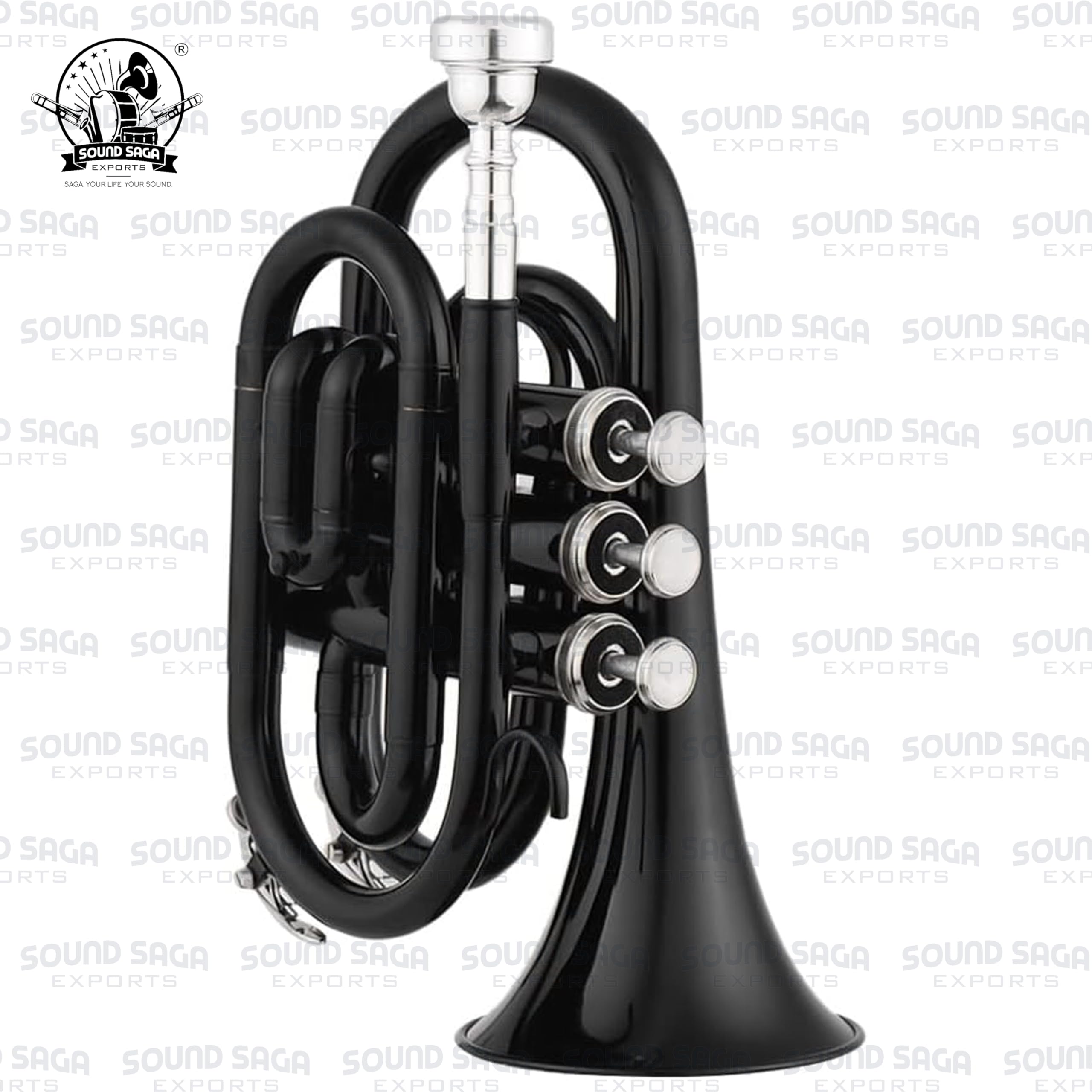 Instrumento de latón para trompeta de bolsillo Bb | Instrumento hecho a mano con precisión | Ideal para estudiantes, orquesta, conciertos y principiantes | Boquilla y funda de transporte rígida