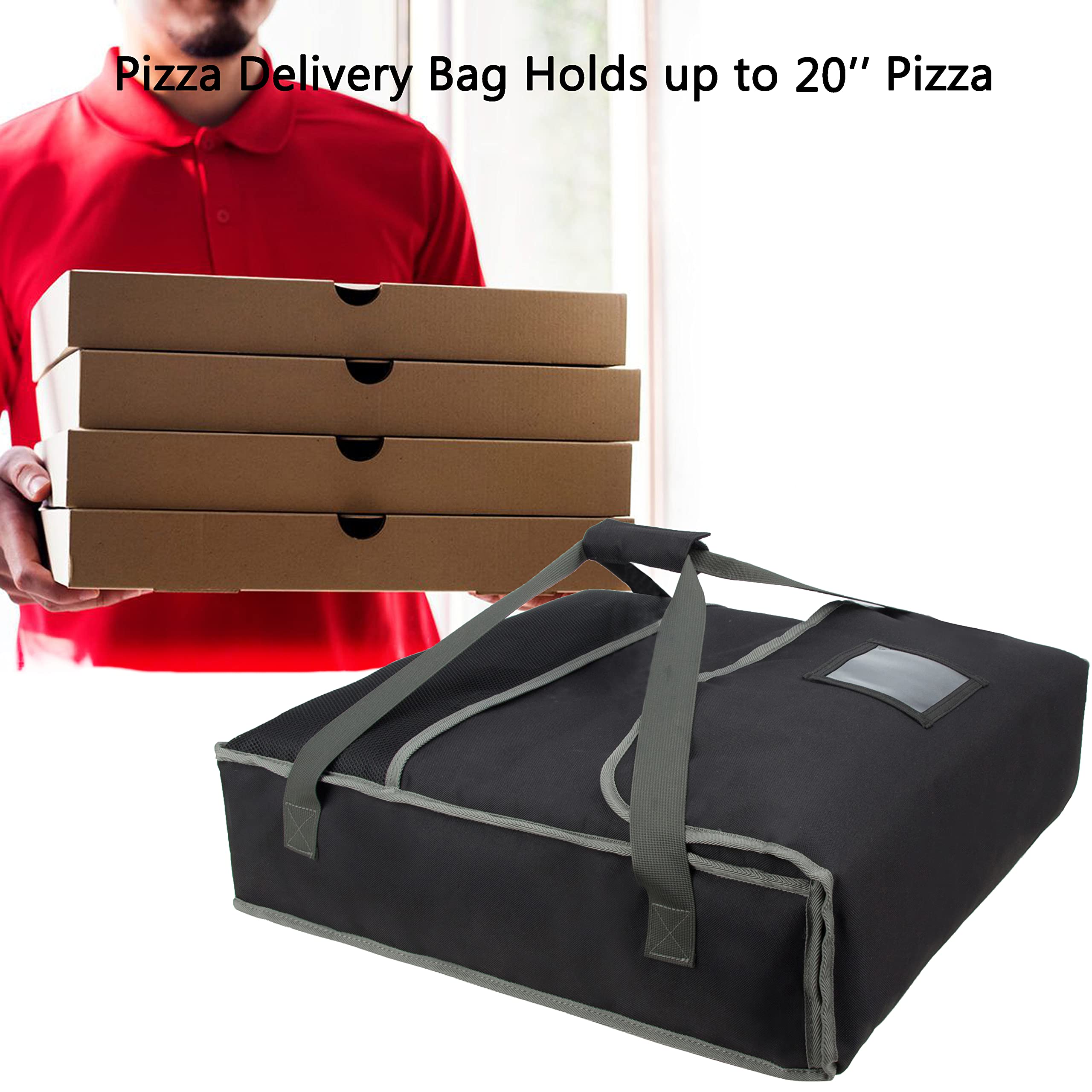 KISLANE Insulated Pizza Delivery Bag 20’’ x 20’’ x 6’’, Commercial