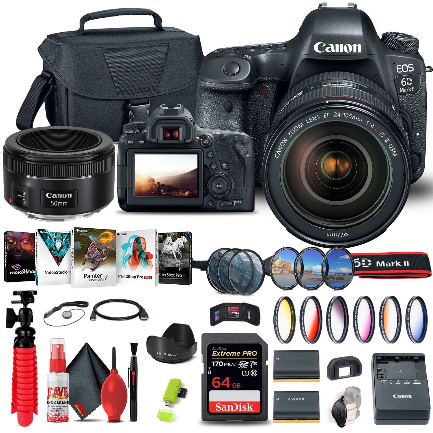 Amazon.com : Canon EOS 6D Mark II DSLR Camera with 24-105mm f/4L