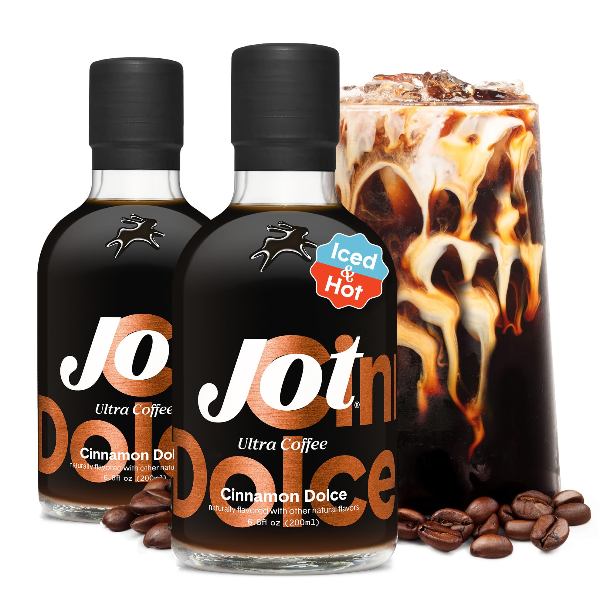 Jot Coffee Concentrate (Cinnamon Dolce) High Caffeine Cold Brew Coffee Concentrate Liquid for Iced Coffees, Instant Espresso, Hot or Cold Instant
