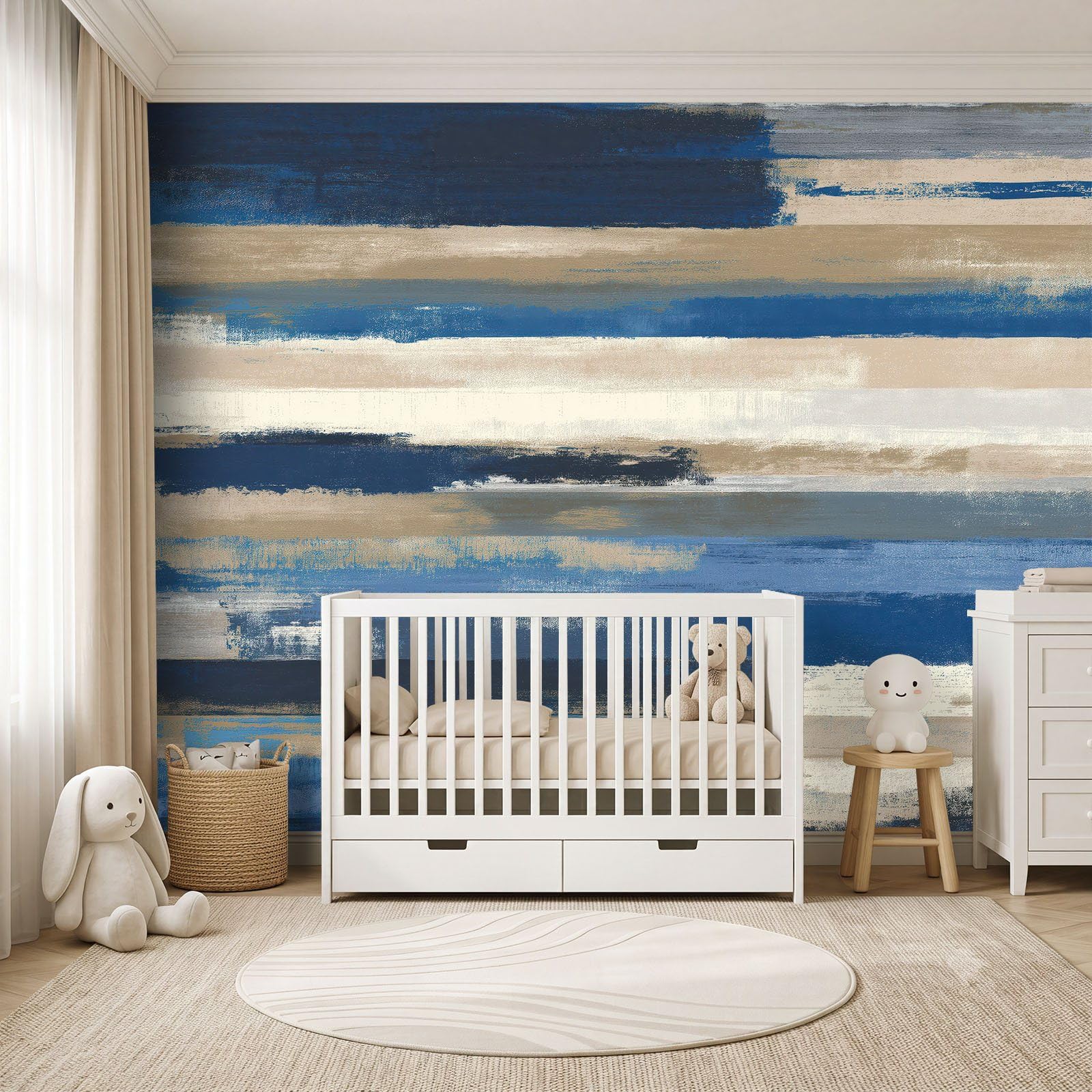 Papier Peint Panoramique Moderne Abstrait, Papier Peint Rayures Blocs De Couleur, Fresque Murale Intissée 400 x 280 cm Non Tissé Décoration XXL Murale Pour Salon, Chambre, Bureau