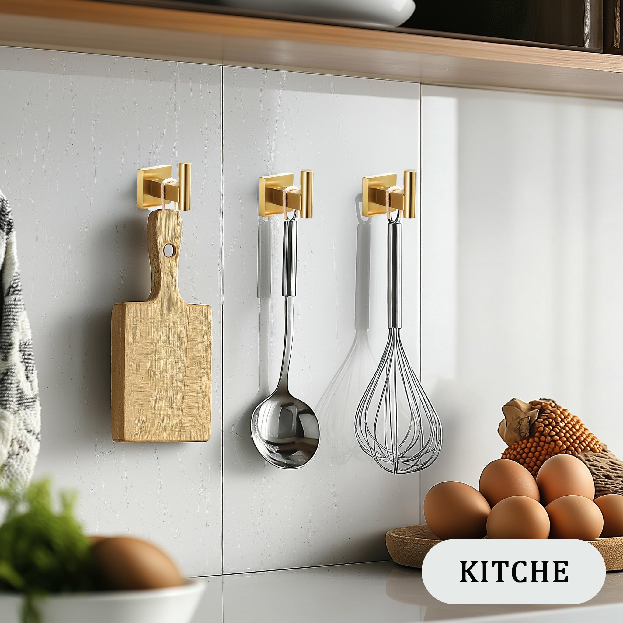 SEIDO Handtuchhaken für Badezimmer, SUS 304 Edelstahl, Wandmontage, robuste Badezimmer-Haken für Handtücher und Mäntel, eleganter Bademantel-Badetuchhalter mit quadratischer Basis, 4 Stück