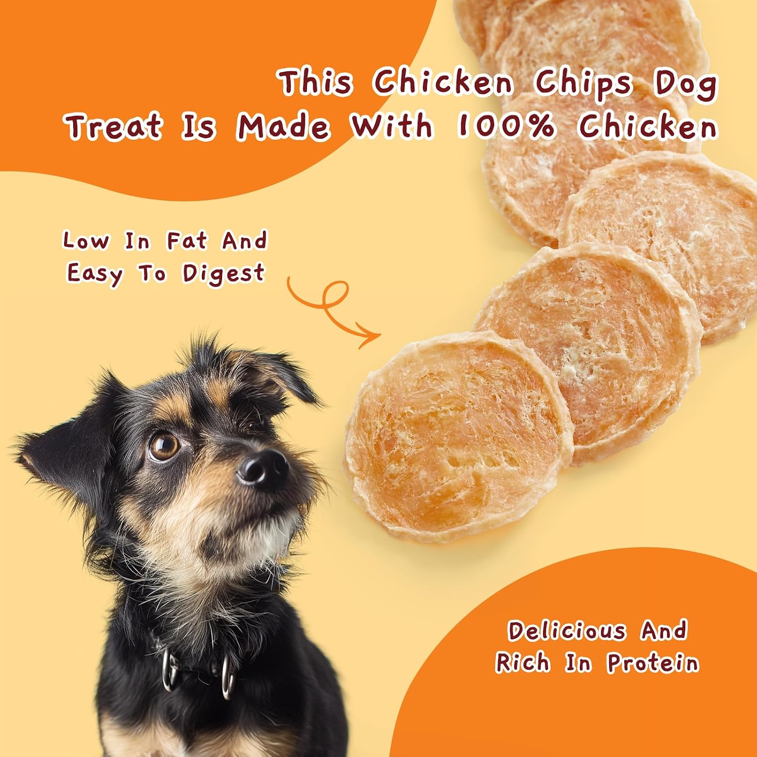  32 Ct. Single Ingredient Chicken Chip Treats, High Protein | Crunchy Jerky Chip Everyday Training Treat for Small, Medium & Large Breed, Perfect for Daily Rewards, Skin & Coat Health thumbnail