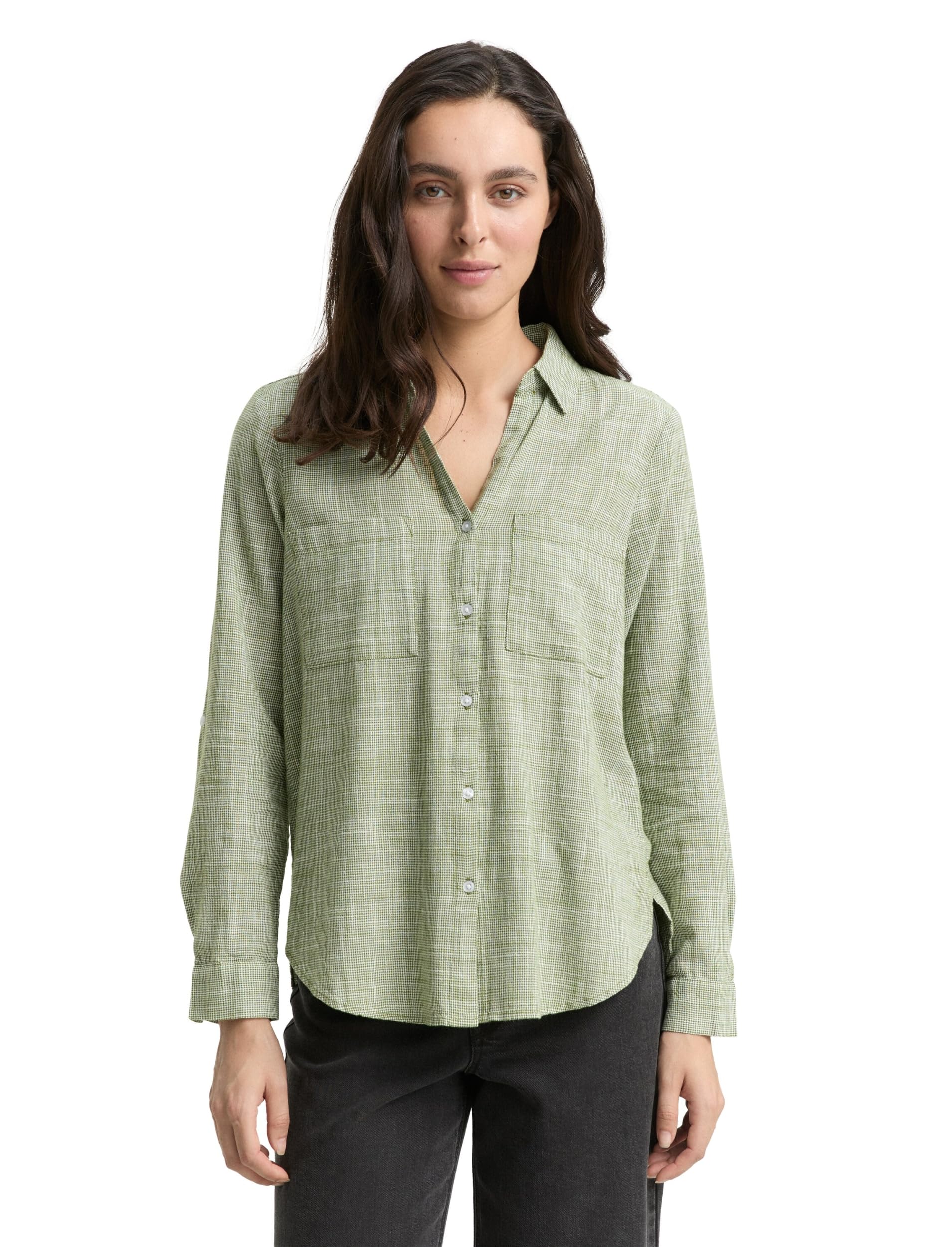 TOM TAILOR Bluzka damska, 38802 - Deep Ivy Green, 38