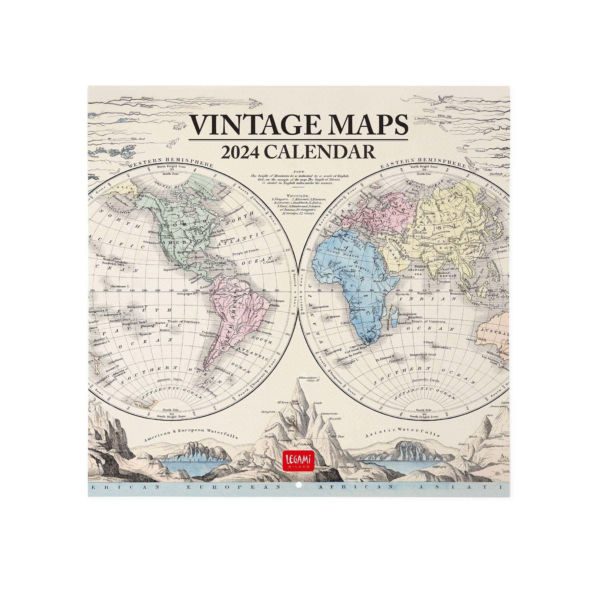 Legami, Wall Calendar 2024, 12 Months and Annual Planner, Space for Notes and Notes Number of the Week, 6 Languages