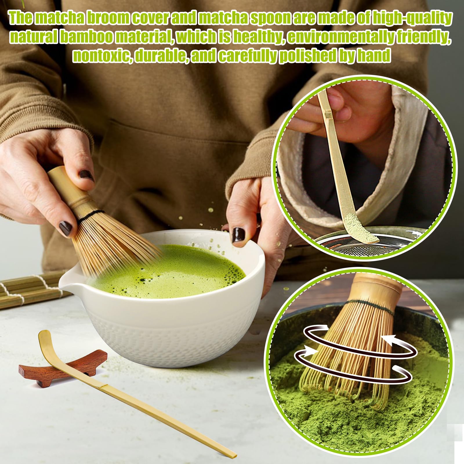 Set Matcha 5 Pezzi - Frusta, Ciotola, Setaccio, Cucchiaio E Supporto Per T Matcha Autentico M 707977