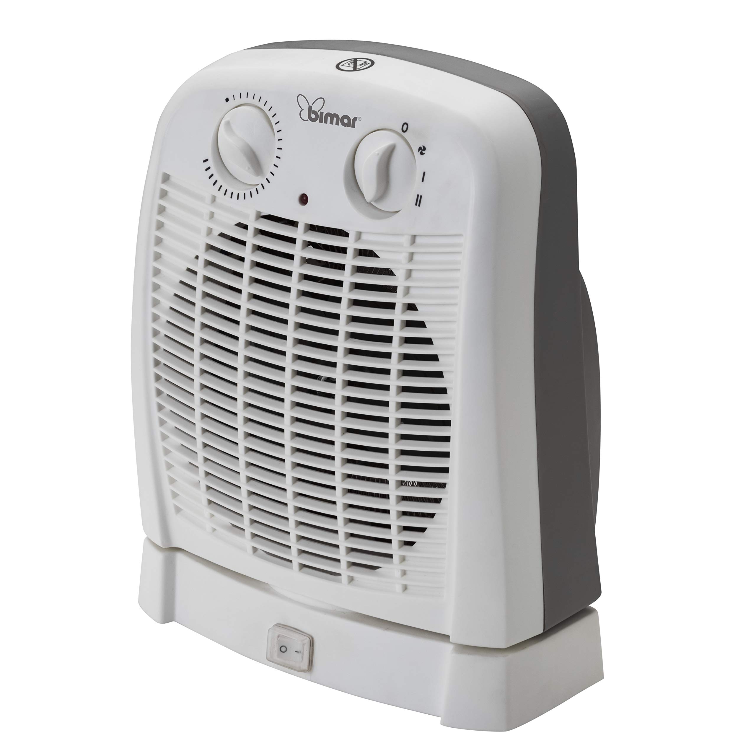 bimar HF195 Stufa elettrica Termoventilatore Elettrico da 2000W a Basso Consumo con Termostato Regolabile e Oscillazione Destra Sinistra, Corpo in Plastica con Maniglia Integrata