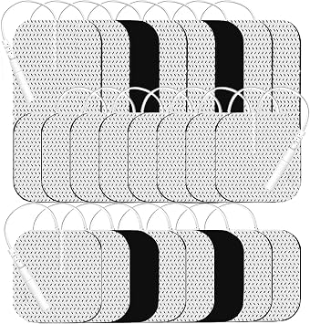 Tens Unit Electrode Pads 24 Pcs 2x2 2x4 TENS Unit Replacement Pads Reusable Latex Free Pigtail TENS Unit Pads for Multiple Pain Relief SM Electrodes Compatible with 7000,AUVON